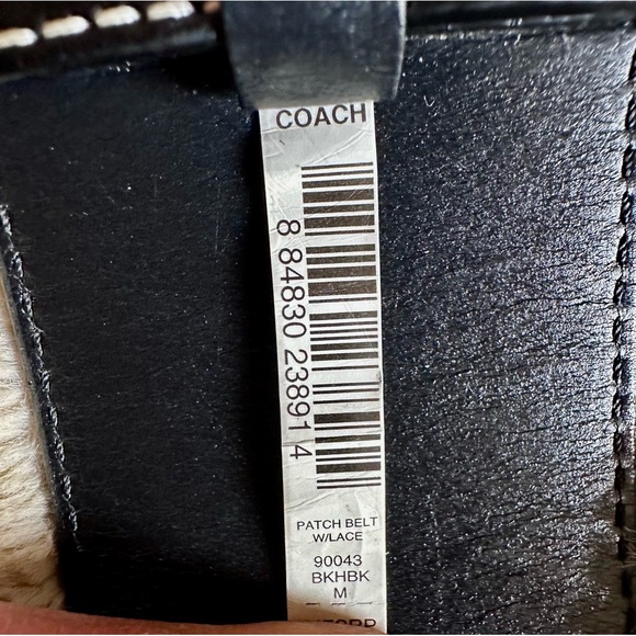 Coach Signature Brown Patch Belt With Lace Belt with Gold Accents 🎄DEALS - Picture 2 of 5